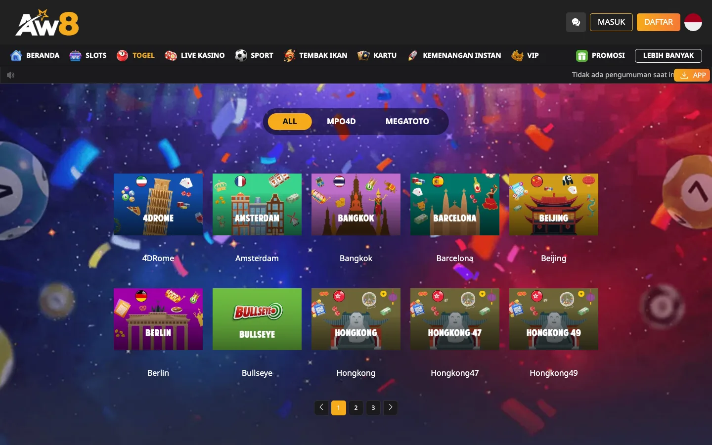 Tab togel AW8 Indonesia dengan daftar pasaran