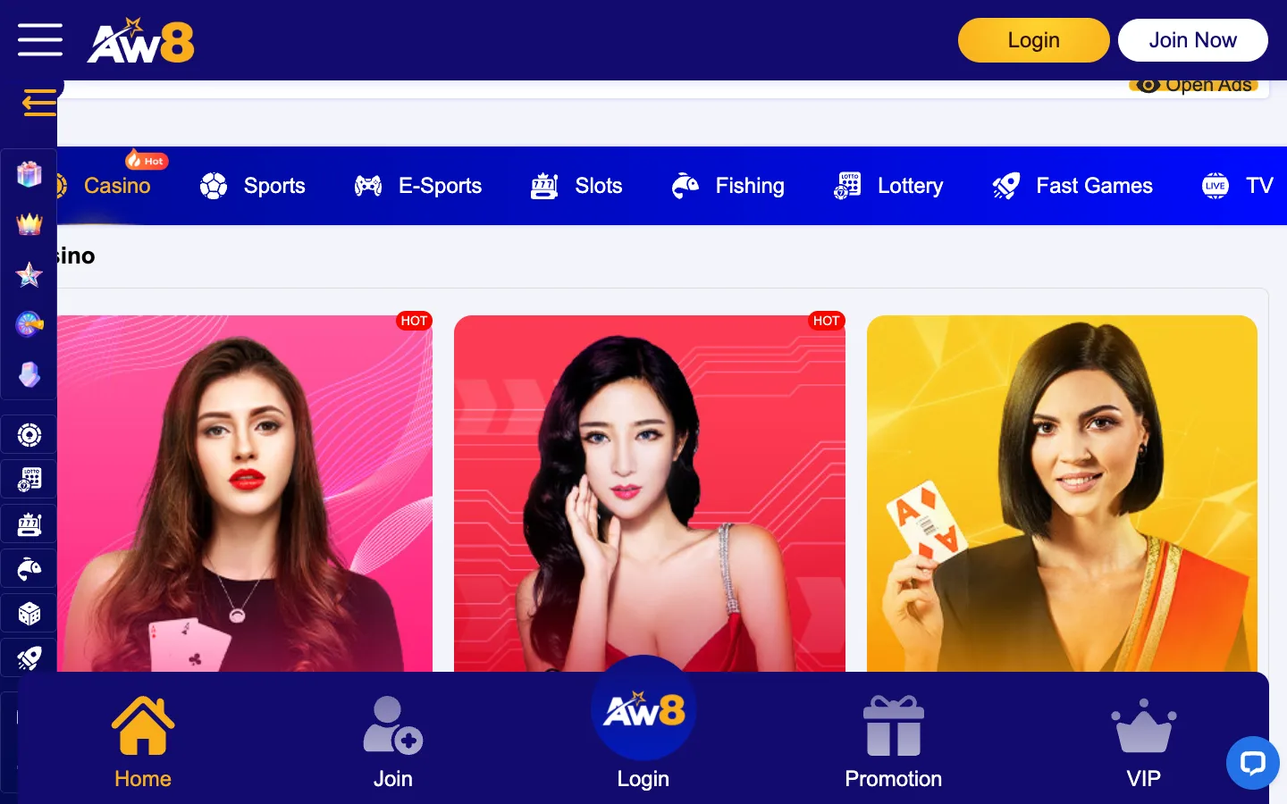 AW8 Singapore classic site homepage