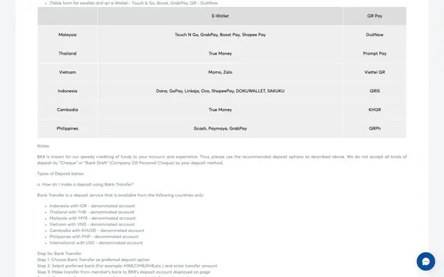 BK8 payment FAQ: deposit and withdrawal times