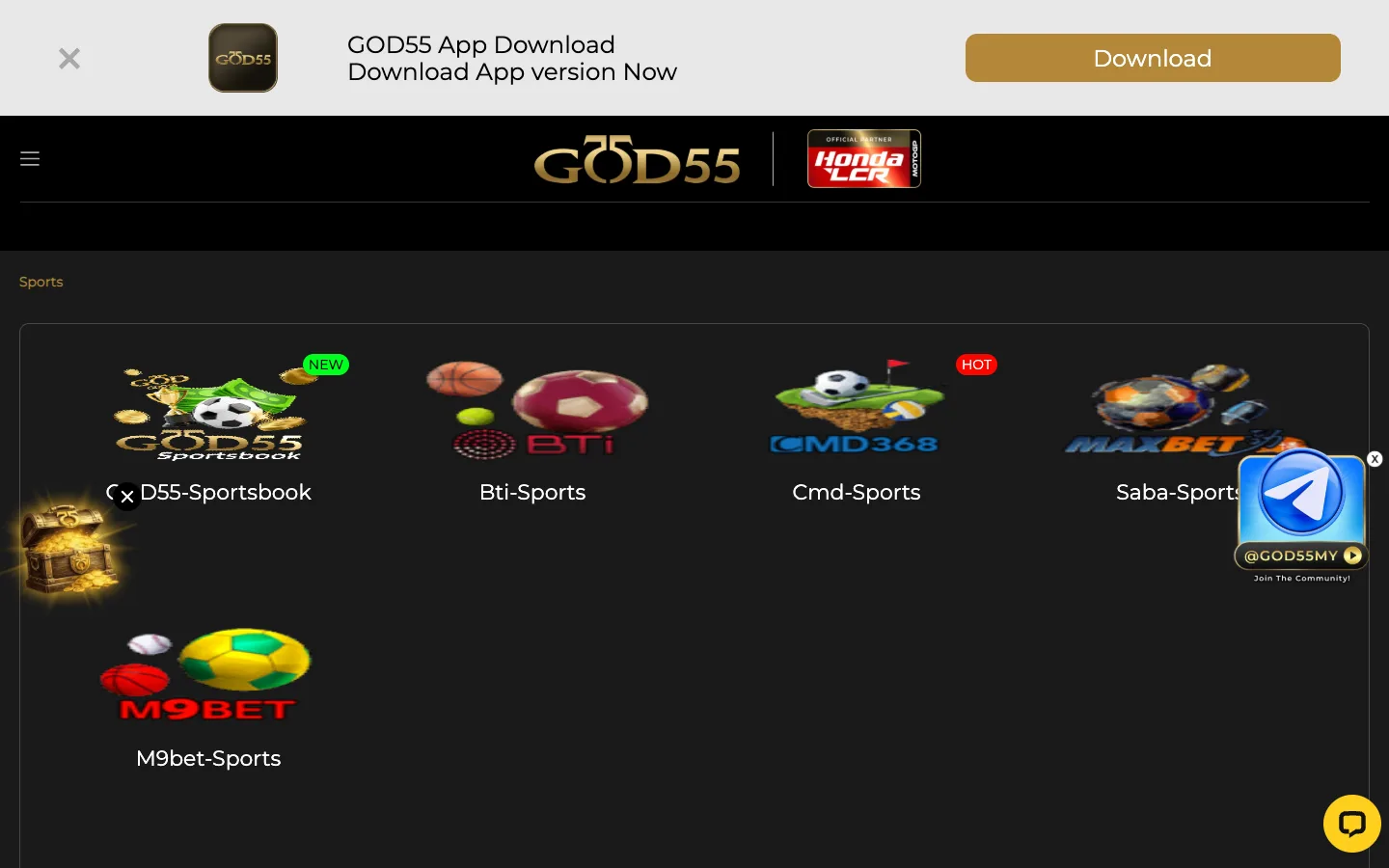 GOD55 sportsbook providers