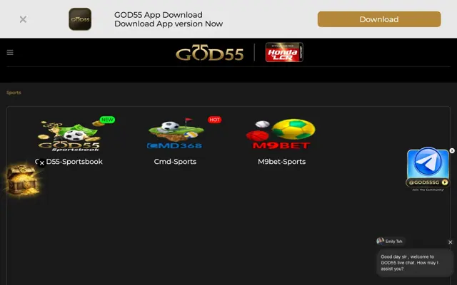 GOD55 Singapore sportsbook providers: GOD55 Sportsbook, CMD368 and M9Bet