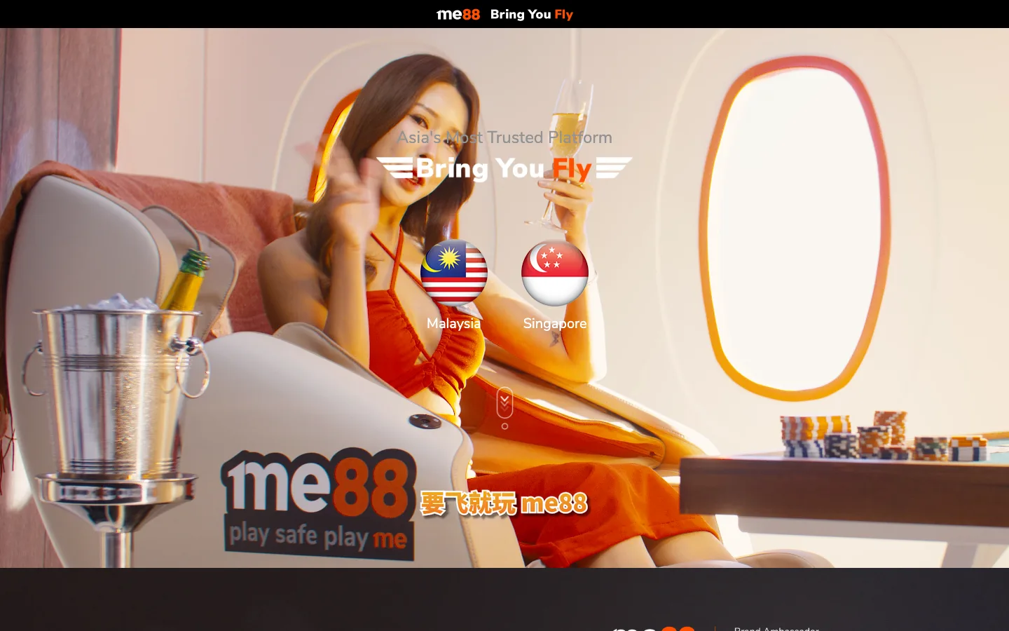 me88.com global portal with Malaysia and Singapore country buttons