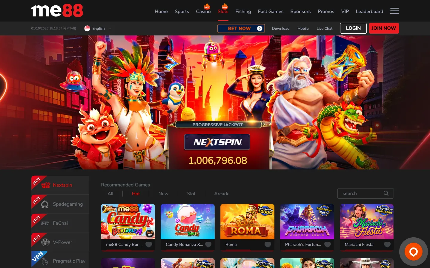 me88 slots lobby